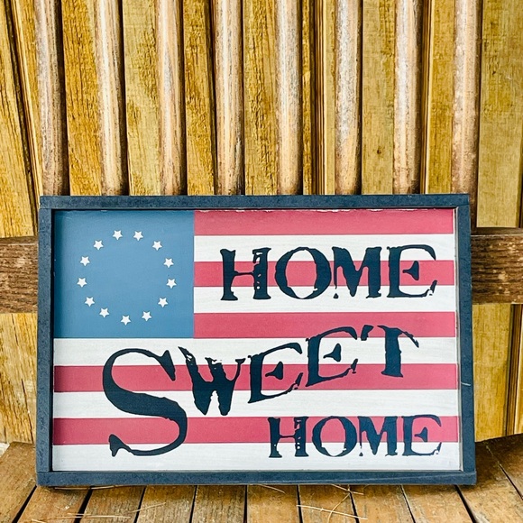 *Home Sweet Home Primitive Flag Sign - Picture 11 of 12